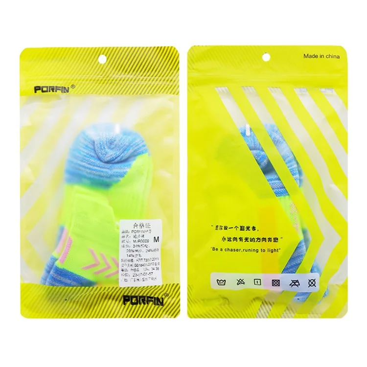 PORFIN JCB3008 1 Paar Sports Running Socken Atmungsaktiv Low Cut Socken L Größe, 39-44 für Männer Frauen - Lake Blue und Orange