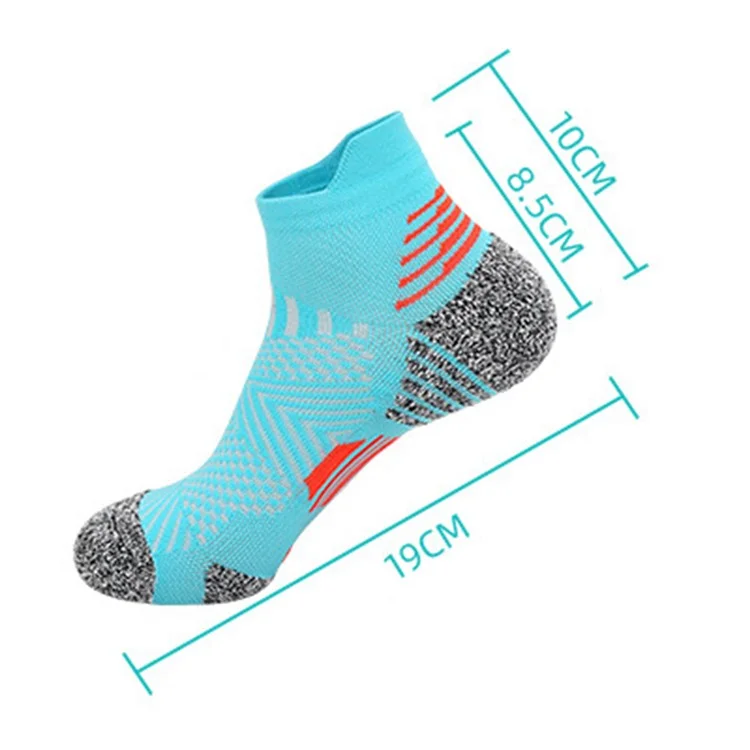 PORFIN JCB3008 1 Paio di Calzini Sportivi da Running Traspiranti a Basso Taglio M, 34-38 per Uomo e Donna - Blu Lago e Arancione