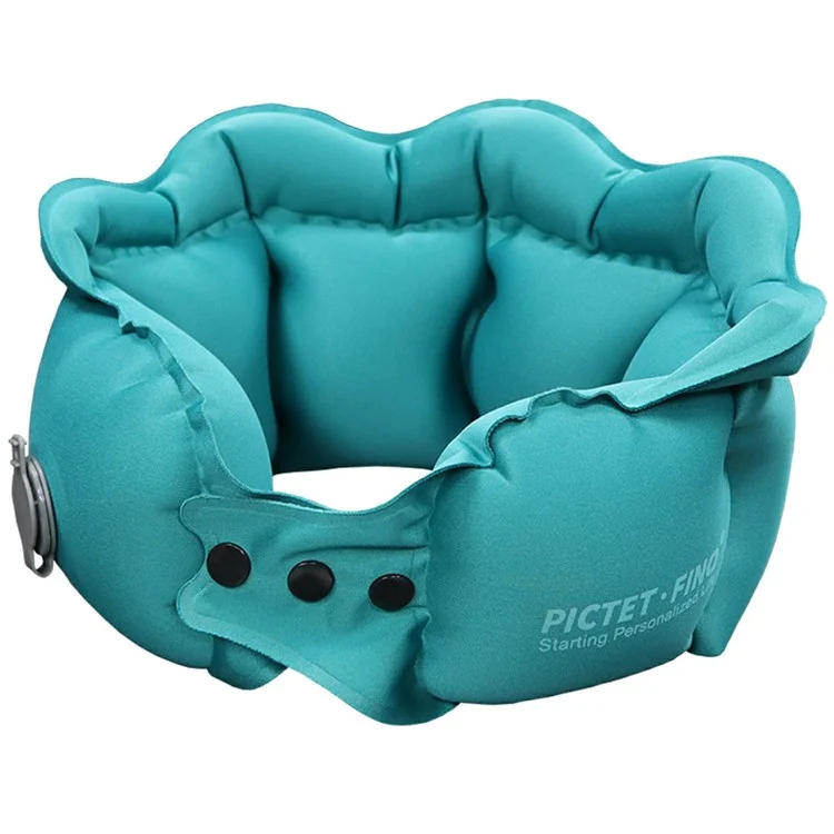 PICTET.FINO RH40 Almohada Inflable para el Cuello Portable y de Viaje - Verde