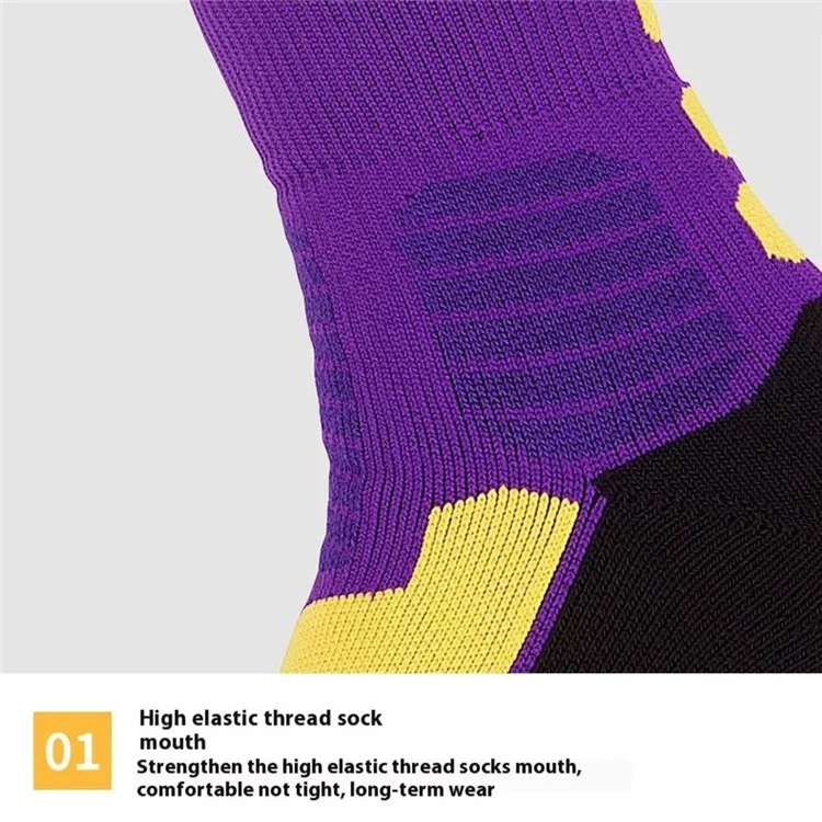 PORFIN EML8501 1 Pair Of Children Summer Basketball Socks Breathable Running Sports Socks for Boys Girls, M Size 34-38 - Pink