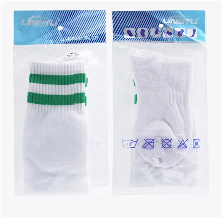 Lingtu 1 Paar Streifen Knie High Soccer Socken Slip-prob-sportsocken Für Kinder, M-größe, 34-38 - Weiß Und Schwarz
