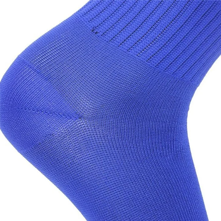 CDP503 1 Paar Streifen Knie High Soccer Socken Slip-prob-sportsocken Für Mann, Xl-größe, 45-50 - Farbenfrohes Blau Und Weiß