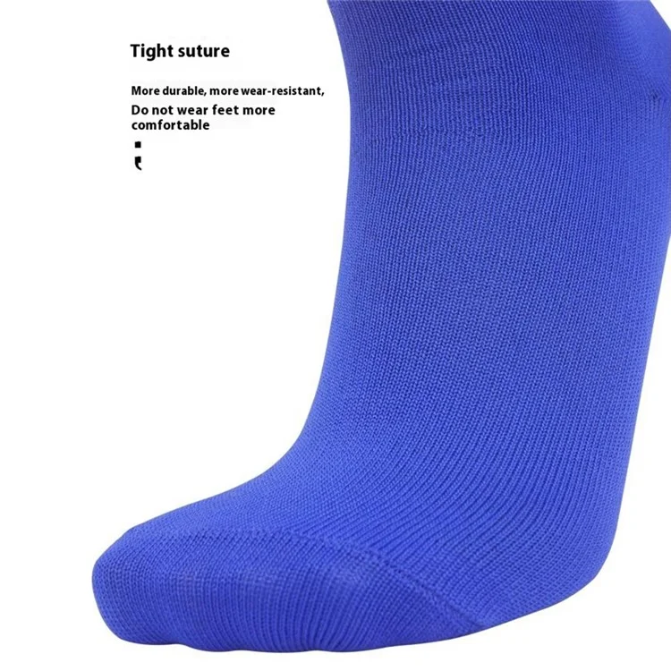CDP503 1 Paar Streifen Knie High Soccer Socken Slip-prob-sportsocken Für Mann, Xl-größe, 45-50 - Farbenfrohes Blau Und Weiß