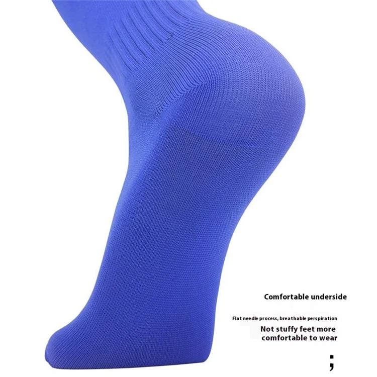 CDP503 1 Paar Streifen Knie High Soccer Socken Slip-prob-sportsocken Für Mann, Xl-größe, 45-50 - Farbenfrohes Blau Und Weiß