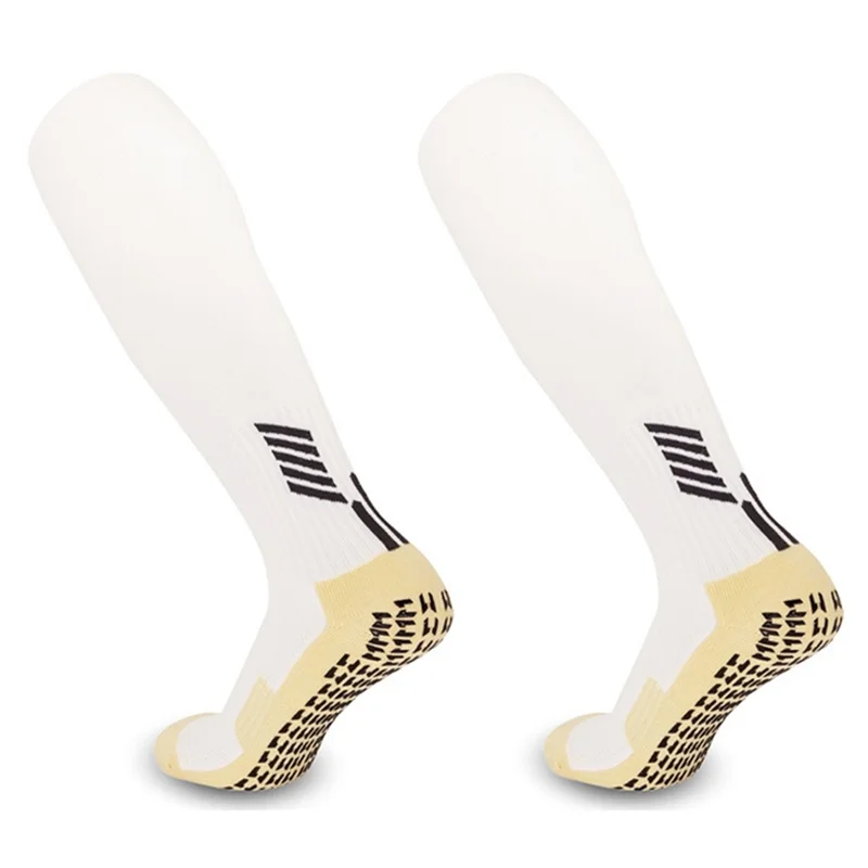 LINGTU CJM613 1 Pair Men Breathable High Tube Sports Socks with Anti-Slip Sole, Size M - White