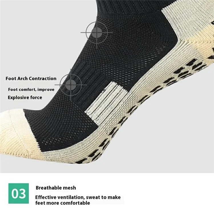 LINGTU CJM613 1 Pair Knee High Soccer Socks Breathable Slip-Proof Sports Socks for Men, S Size, 28-33 - Black