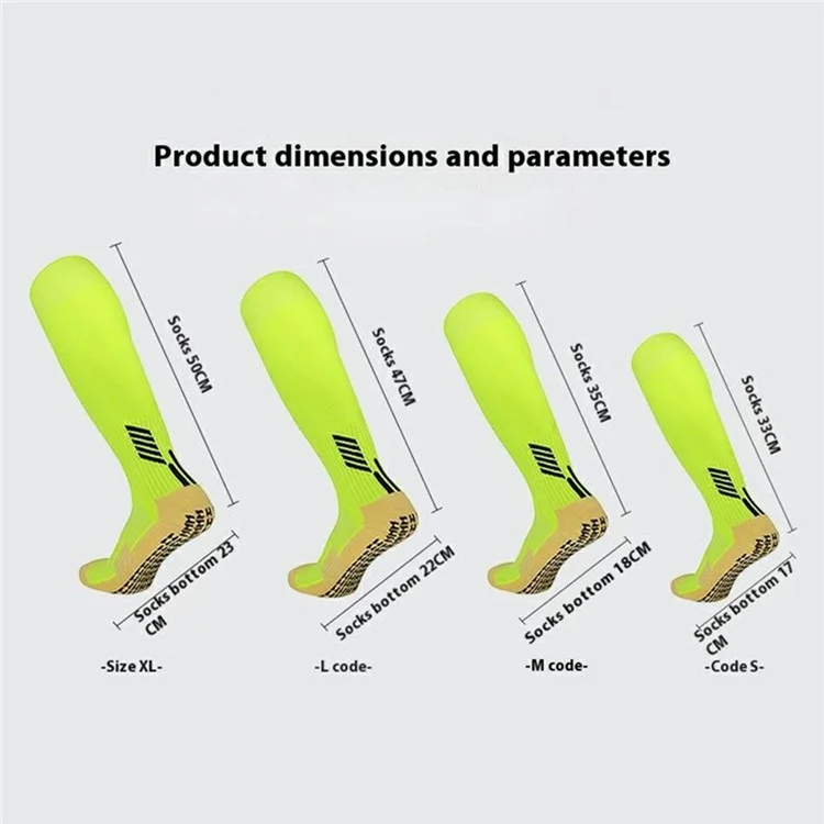 LINGTU CJM613 1 Pair Knee High Soccer Socks Breathable Slip-Proof Sports Socks for Men, S Size, 28-33 - Black