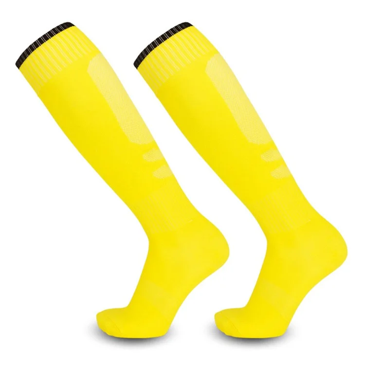 1 Pair Kids Soccer Socks Summer Breathable High Tube Anti-skid Sports Socks - Yellow