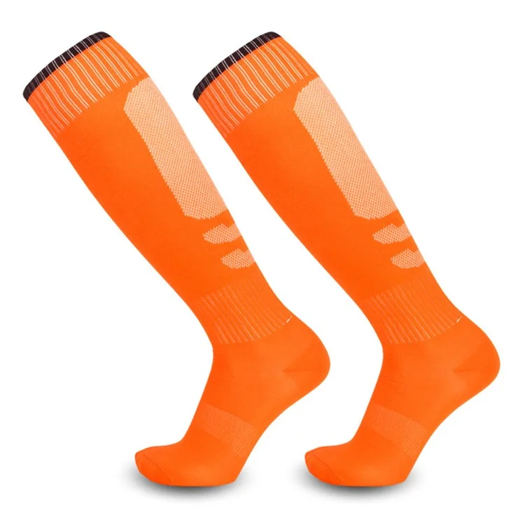 CDP513 1 Par de Calcetines de Fútbol Para Adultos Summer Breathable High Tube Anti-Skid Sports Socks - Naranja