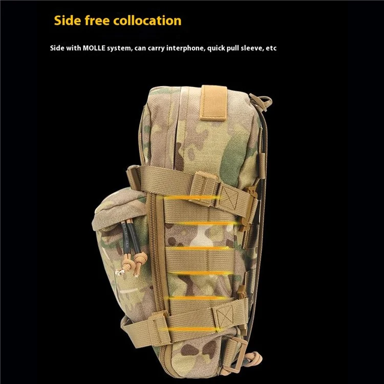 H251 1000D Oxford Cloth Outdoor Tactical Vest Hanging Hydration Backpack MOLLE Water Carrier Bag - Green