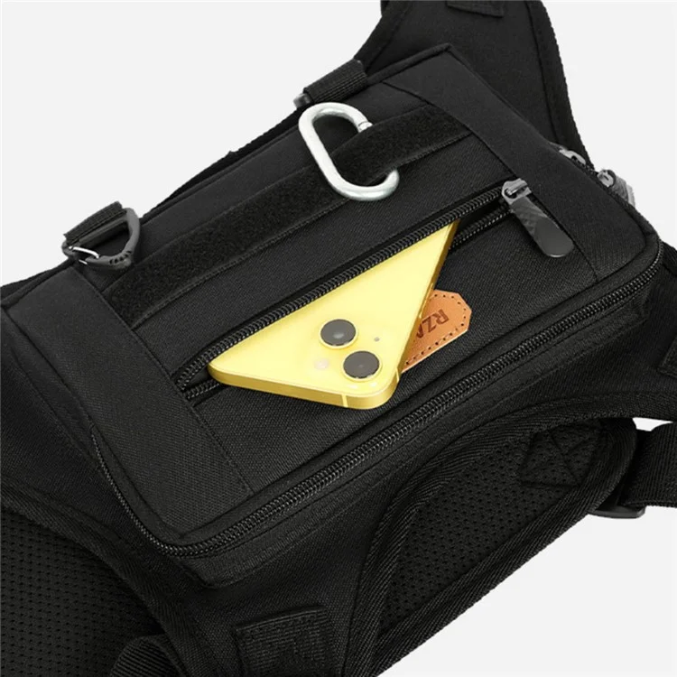 RZAHUAHU Waterproof Outdoor Bicycle Cycling Running Chest Bag 600D Oxford Cloth Tactical Vest Bag - Black