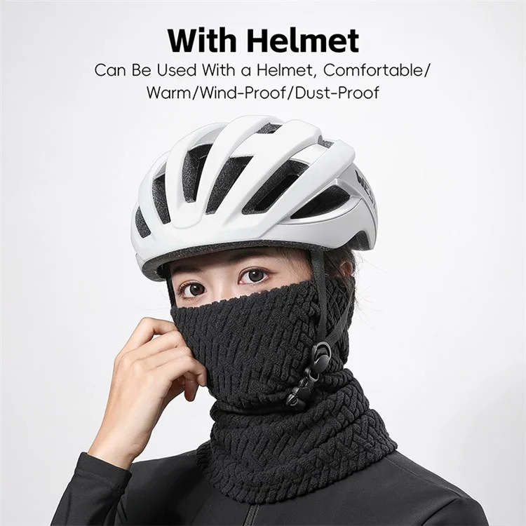 WEST BIKING YP0201436 Elastic Velvet Warm Face Mask Winter Thickened Windproof Face Mask for Cycling - Black