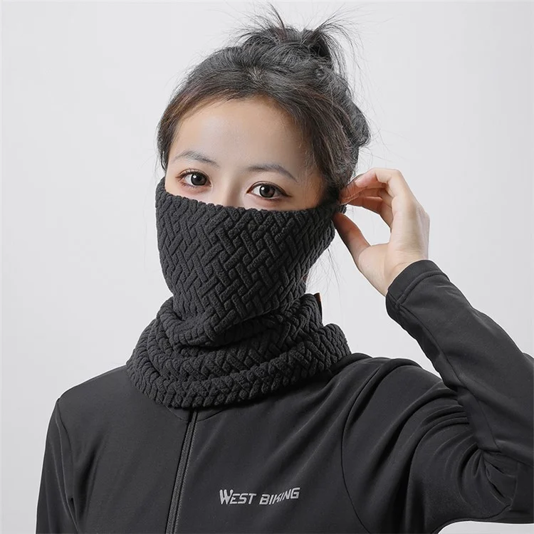 WEST BIKING YP0201436 Elastic Velvet Warm Face Mask Winter Thickened Windproof Face Mask for Cycling - Black