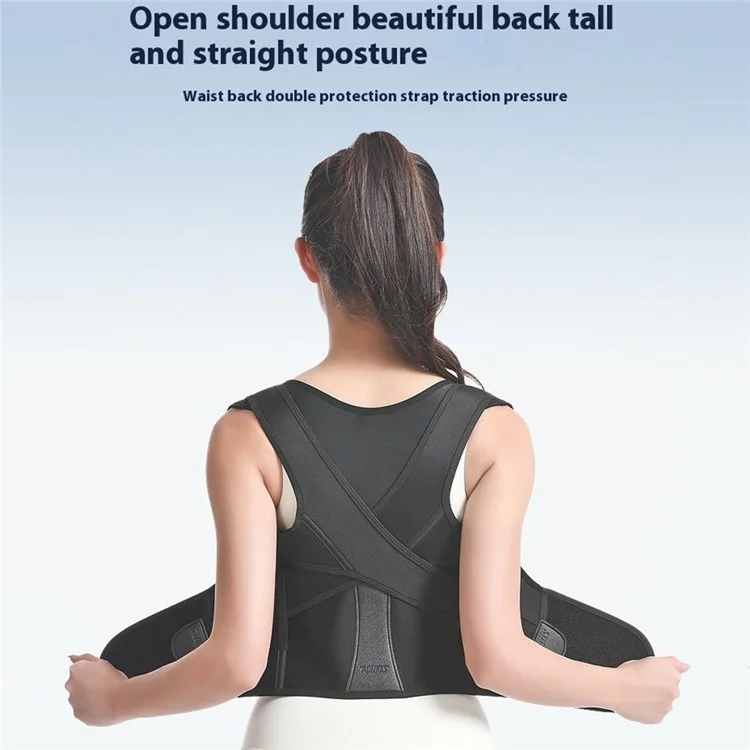 AOLIKES 3112 Adjustable Back Posture Corrector Strap Breathable Shoulder Support Belt - S
