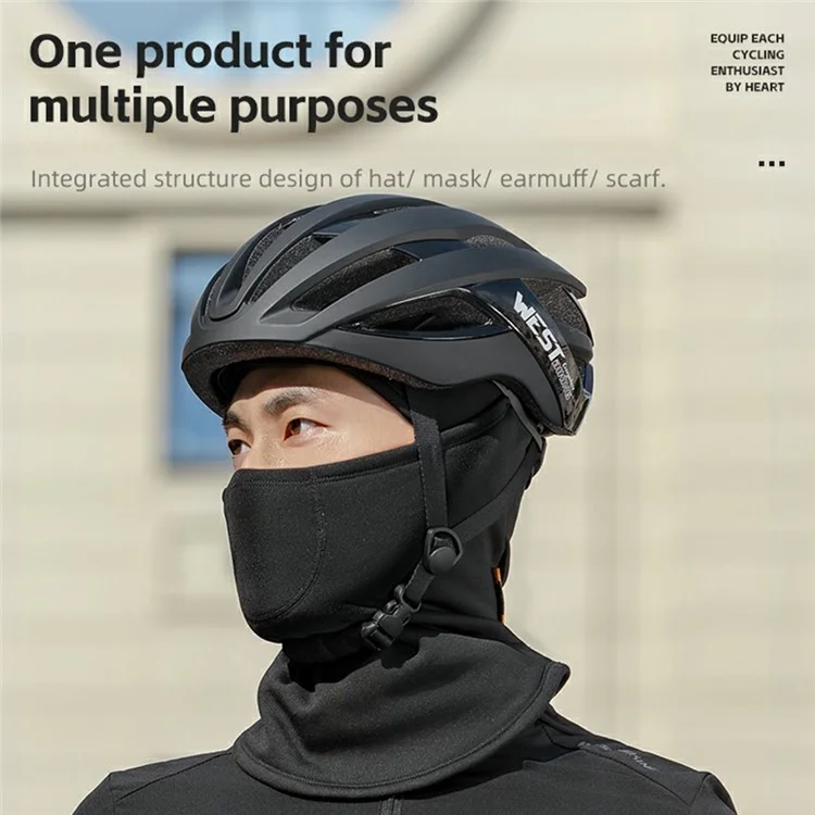 Biking Ovest YP0201439 Maschera Per Sci in Pile Invernale Maschera Per Esterno. - Nero