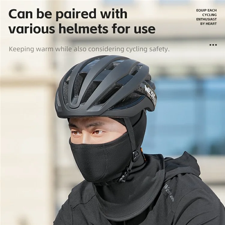 Biking Ovest YP0201439 Maschera Per Sci in Pile Invernale Maschera Per Esterno. - Nero