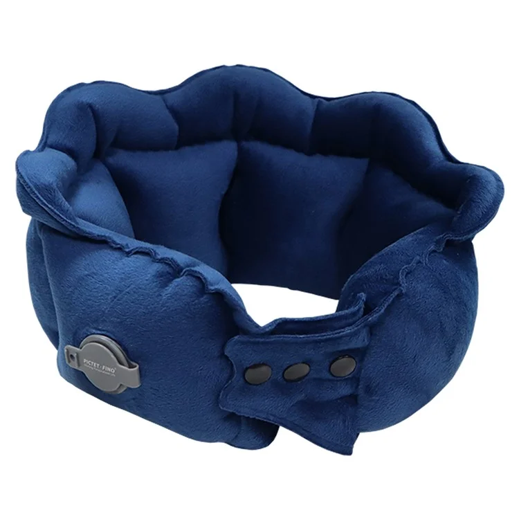 PICTET.FINO RH66 Crystal Velvet Inflatable Neck Pillow Travel-Friendly Portable Neck Pillow - Dark Blue
