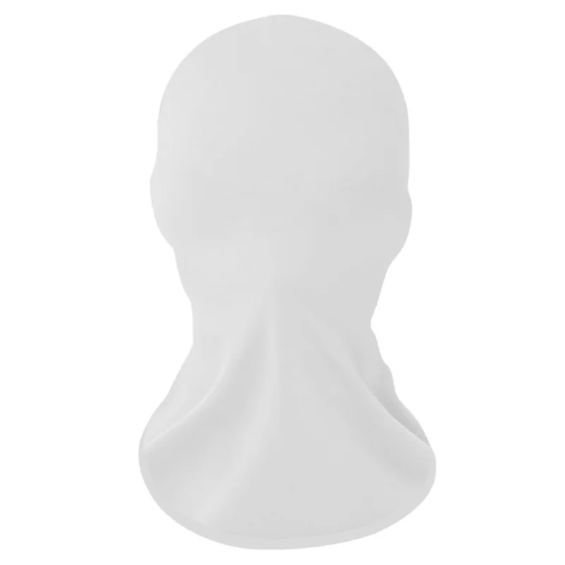 Breathable Ice Silk Full Face Mask for Cosplay and Halloween Costumes See-through Mask - White