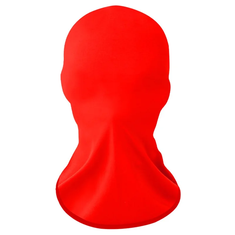Breathable Ice Silk Full Face Mask for Cosplay and Halloween Costumes See-through Mask - Red