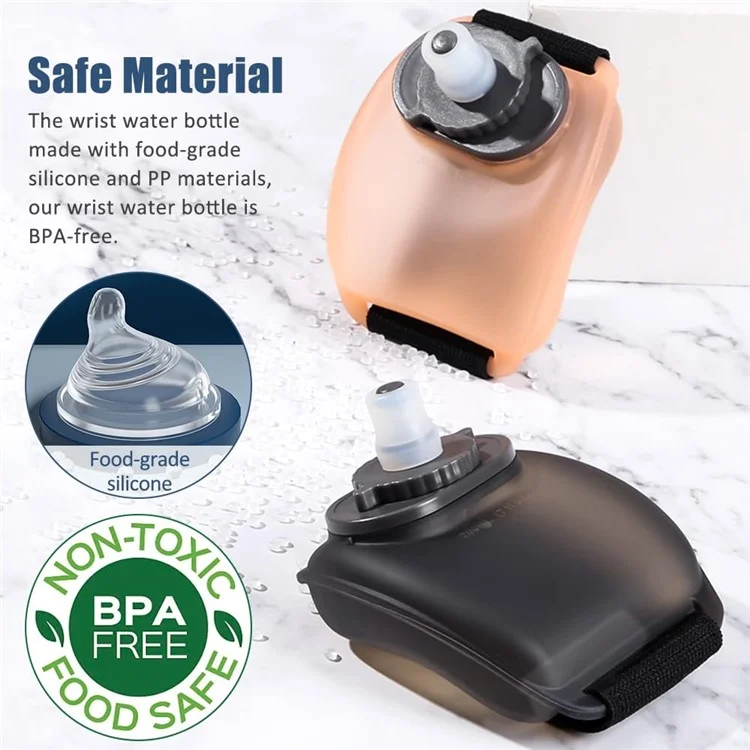 Garrafa de água de pulso X2 Plus 200ml, sem mãos, para escalada em rocha e ciclismo (sem BPA, sem FDA) - Preto