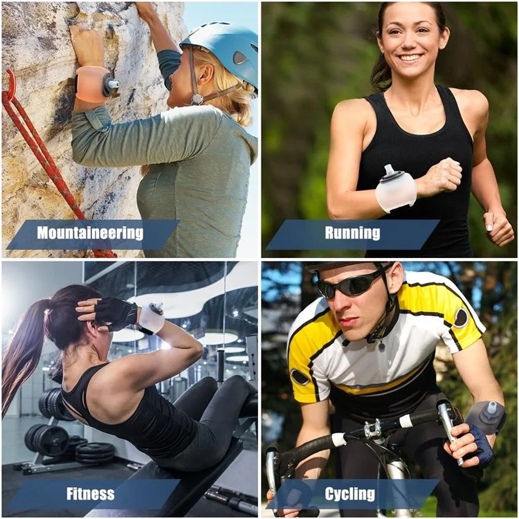 Garrafa de água de pulso X2 Plus 200ml, sem mãos, para escalada em rocha e ciclismo (sem BPA, sem FDA) - Preto