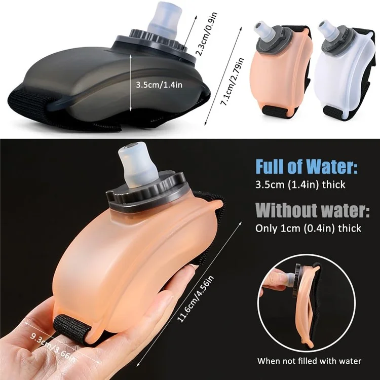 Garrafa de água de pulso X2 Plus 200ml, sem mãos, para escalada em rocha e ciclismo (sem BPA, sem FDA) - Preto