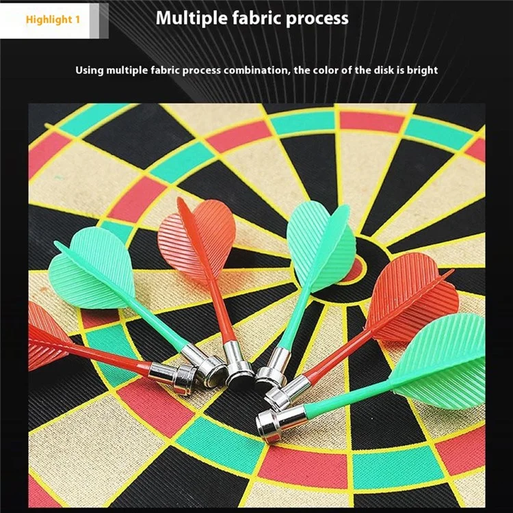 DAHANGJIA D2115 Double-Sided Magnetic Dart Board Kids Indoor Safe Dart Toy, 15-inch Magnetic Cloth + 6 Darts