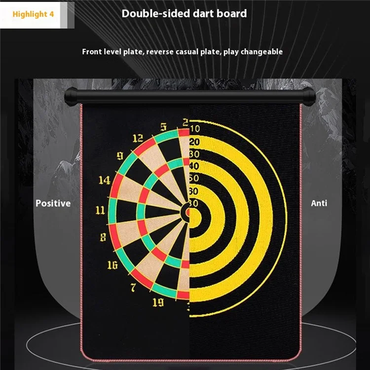 DAHANGJIA D2115 Double-Sided Magnetic Dart Board Kids Indoor Safe Dart Toy, 15-inch Magnetic Cloth + 6 Darts