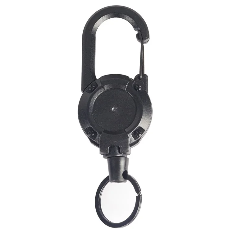Outdoor-tragbare Anti-Lost-Freiläufige Retractable Easy Pull Schnalle Karabiner Stahlseil Schnalle - Schwarz