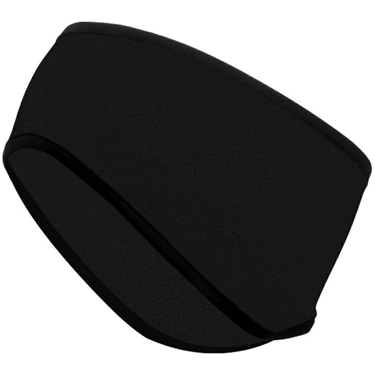 F-2301 Fascia per capelli invernale da esterno per ciclismo, corsa e sci, in pile polare con protezione per le orecchie - Nero