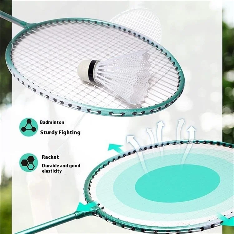 Étui de rangement portable pour filet de badminton avec 2 raquettes et 2 volants