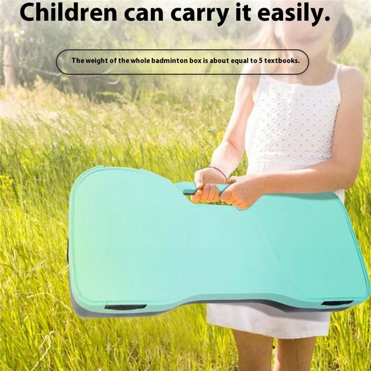 Étui de rangement portable pour filet de badminton avec 2 raquettes et 2 volants