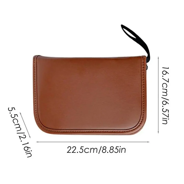 Bolsa de almacenamiento de herramientas de golf de cuero de PU, portátil, de gran capacidad, con cremallera para accesorios de golf.