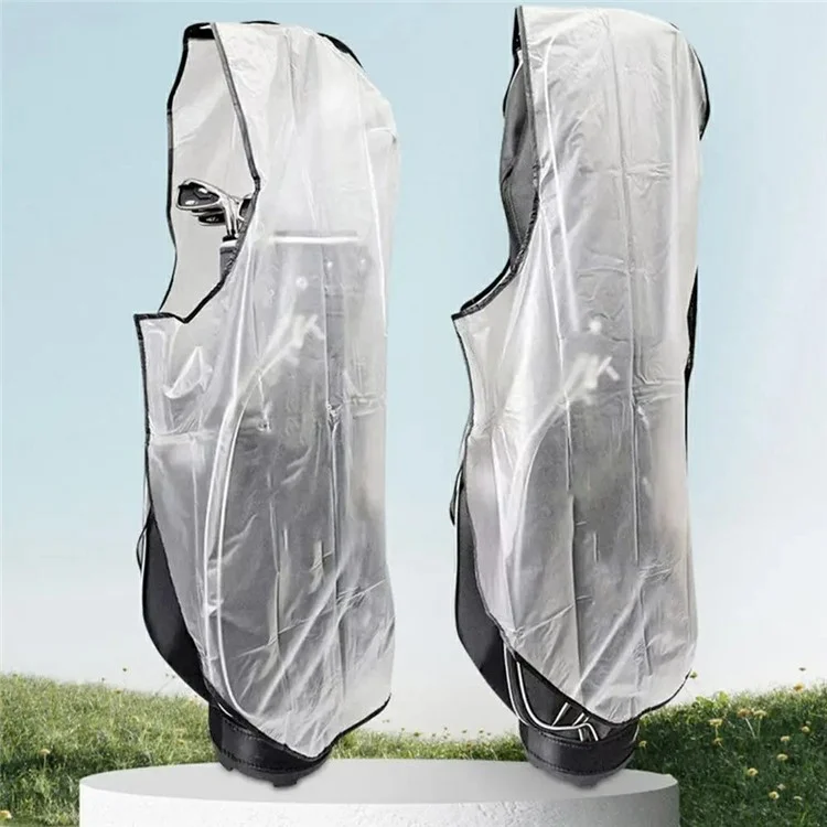 Golf Bag Rain Cover PVC Clear Waterproof Cover with Hood for Golf Push Carts
