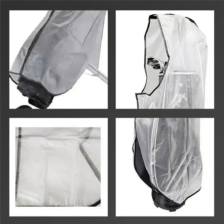 Golf Bag Rain Cover PVC Clear Waterproof Cover with Hood for Golf Push Carts
