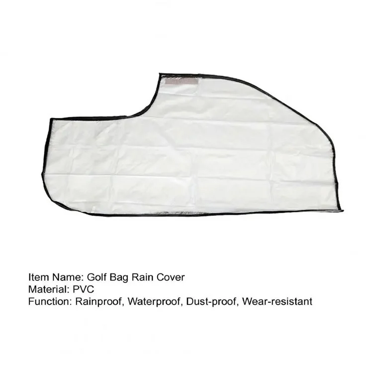 Golf Bag Rain Cover PVC Clear Waterproof Cover with Hood for Golf Push Carts