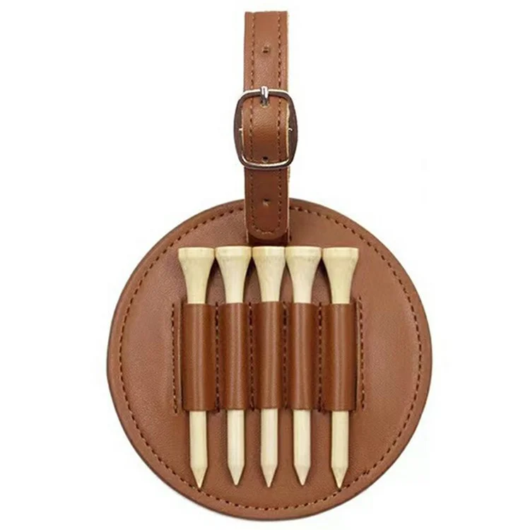 Organisateur de tés de golf en cuir PU, porte-tés de golf, sac de transport pour golfeurs - Chameau