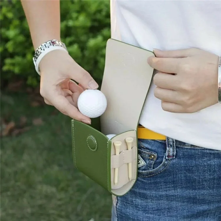 Custodia in pelle per telemetro da golf, borsa portaoggetti per telemetro con clip per cintura - Verde