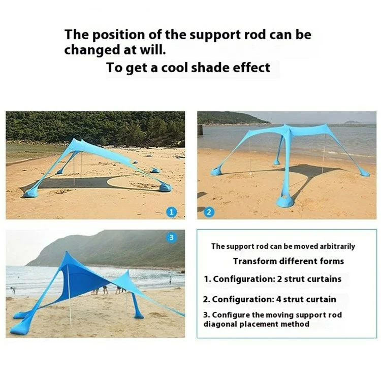Strandkuppelzelt Sonnenschutz 2,1 x 2,1 m Sonnenschutz für Outdoor-Camping, Hinterhof und Picknicks - Babypink