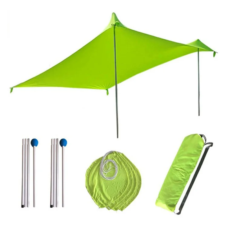 TRAVELER 2.1x1.5m Portable Beach Seaside Tent Lycra Sun Shelter Outdoor Camping Fishing Canopy - Fluorescent Yellow
