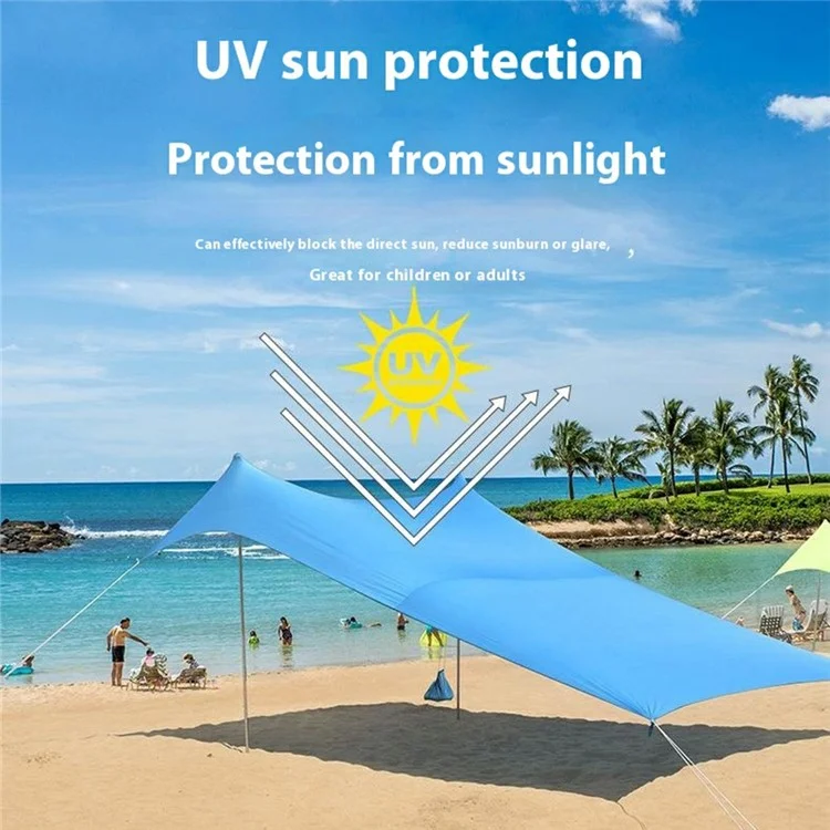 TRAVELER 2.1x1.5m Portable Beach Seaside Tent Lycra Sun Shelter Outdoor Camping Fishing Canopy - Fluorescent Yellow
