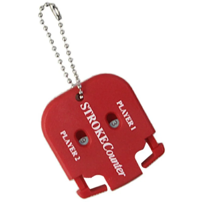 Portable Golf Score Counter Manual Dual Player Stroke Counter Golf Enthusiasts Referees Tool - Red