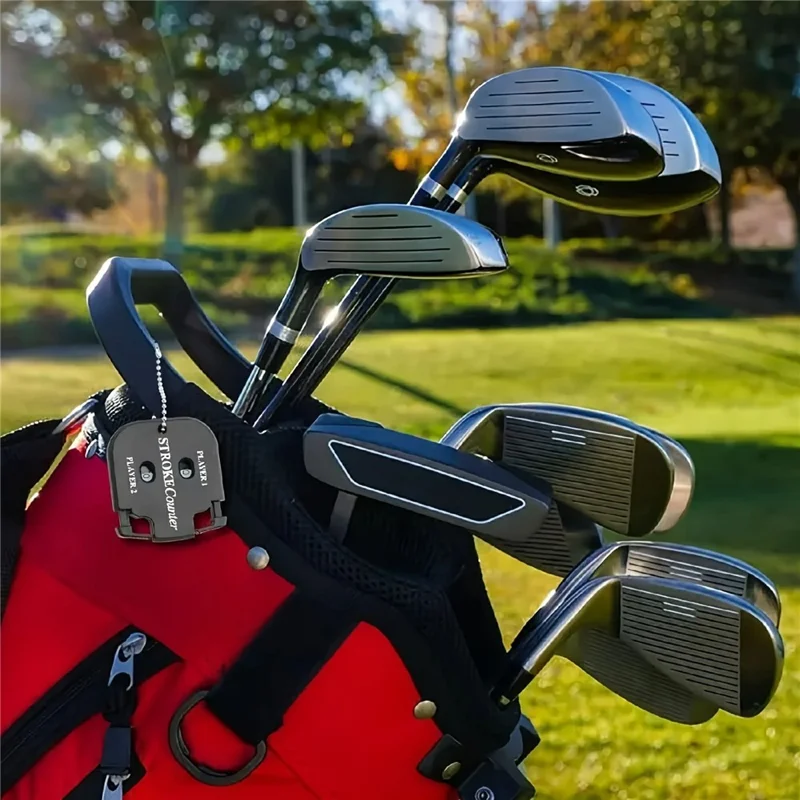 Portable Golf Score Counter Manual Dual Player Stroke Counter Golf Enthusiasts Referees Tool - Red