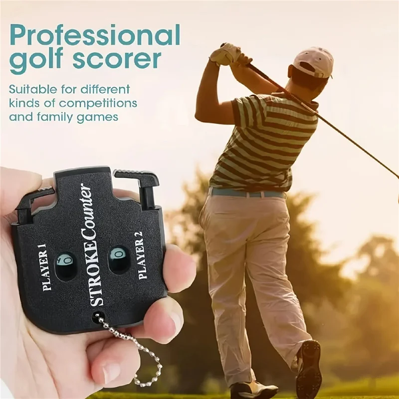 Portable Golf Score Counter Manual Dual Player Stroke Counter Golf Enthusiasts Referees Tool - Blue