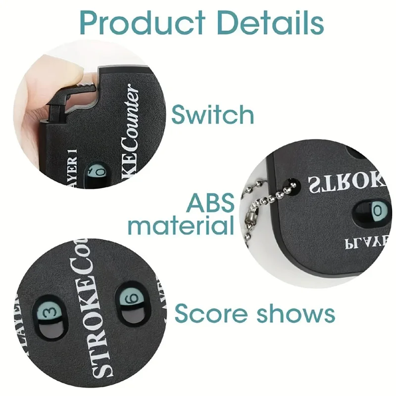 Portable Golf Score Counter Manual Dual Player Stroke Counter Golf Enthusiasts Referees Tool - Blue
