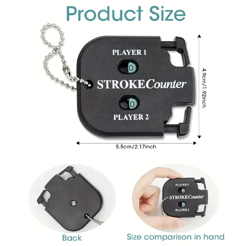 Portable Golf Score Counter Manual Dual Player Stroke Counter Golf Enthusiasts Referees Tool - Blue
