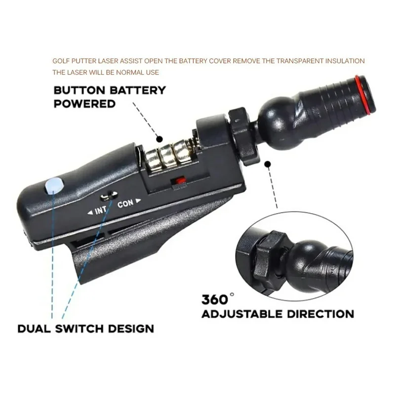 Golf Putter Alignment Tool Laser Aiming Device Putting Accuracy Improvement Training Aid