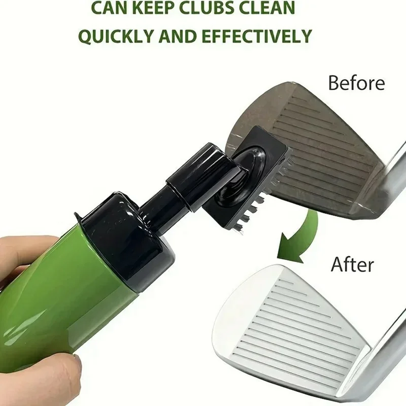 Golf Club Head Cleaner Spray Bottle Pressurized Water Brush Groove Cleaning Tool - White