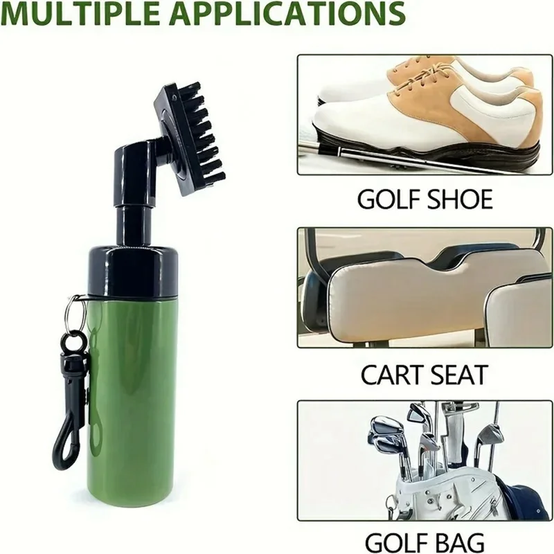 Golf Club Head Cleaner Spray Bottle Pressurized Water Brush Groove Cleaning Tool - White