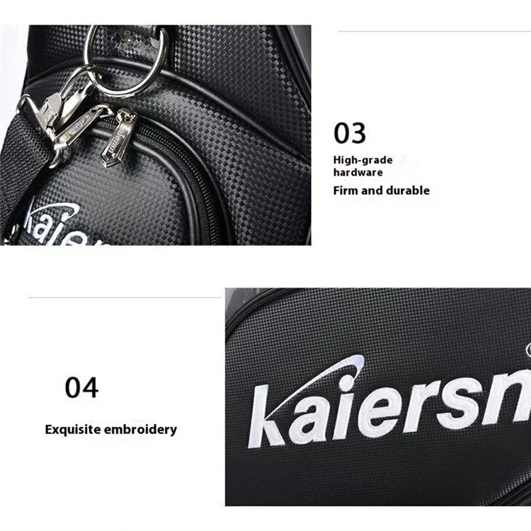 KAIERSN KRS-996 Профессиональная гольф-сумка из искусственной кожи для хранения гольф-клубов - Черный